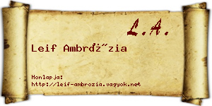 Leif Ambrózia névjegykártya